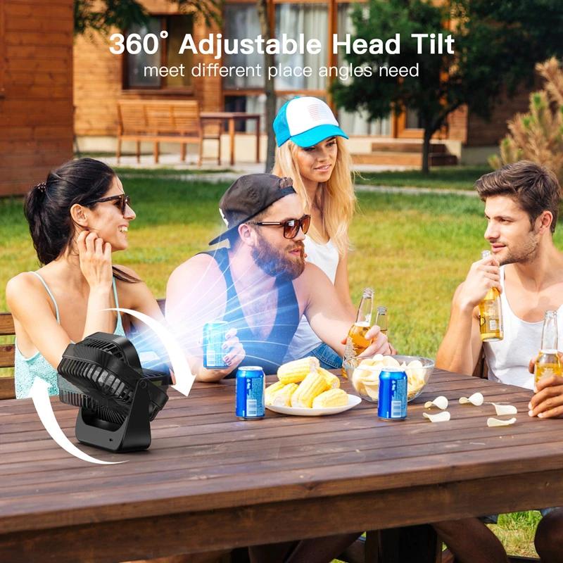 Elektrischer Ventilator Desktop Luftzirkulationsventilator USB-Aufladung Mini-Ventilator Tragbarer Ventilator Büro-Schreibtischventilator 4000mAh 360-Grad-Drehung Fliegenventilator