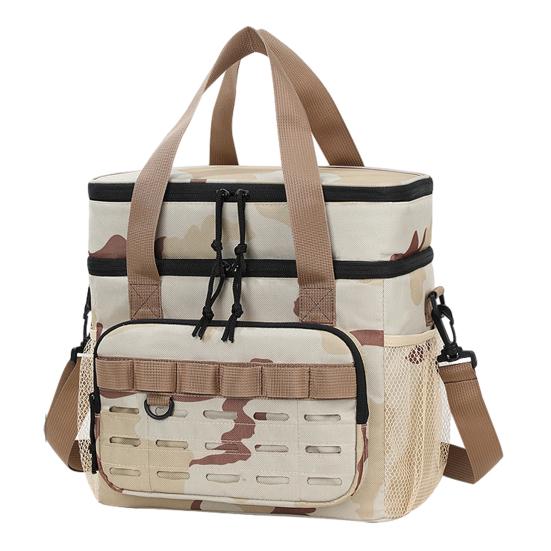 

Insulation Bag Waterproof Cooler Bag Large Wear-Resistant Lunch Thickened Oxford Cloth Capacity Double-Layer Zoning Lunch Bag хакі
