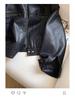 2025 Retro Hong Kong Style Women's PU Leather Motorcycle Jacket - Spring/Autumn, Short Petite Loose Fit, Stand Collar