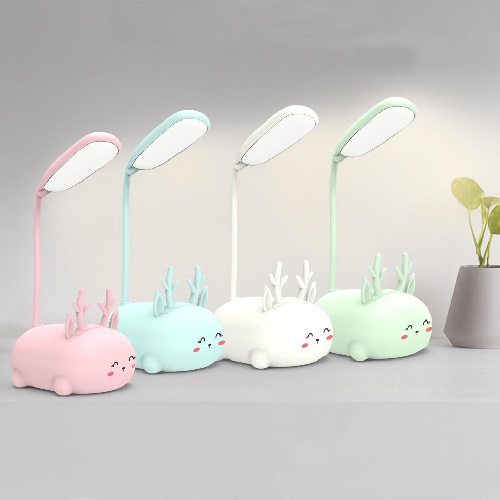 Creative Cartoon LED Foldable Table Lamp - USB Rechargeable Eye-Protecting Book Light