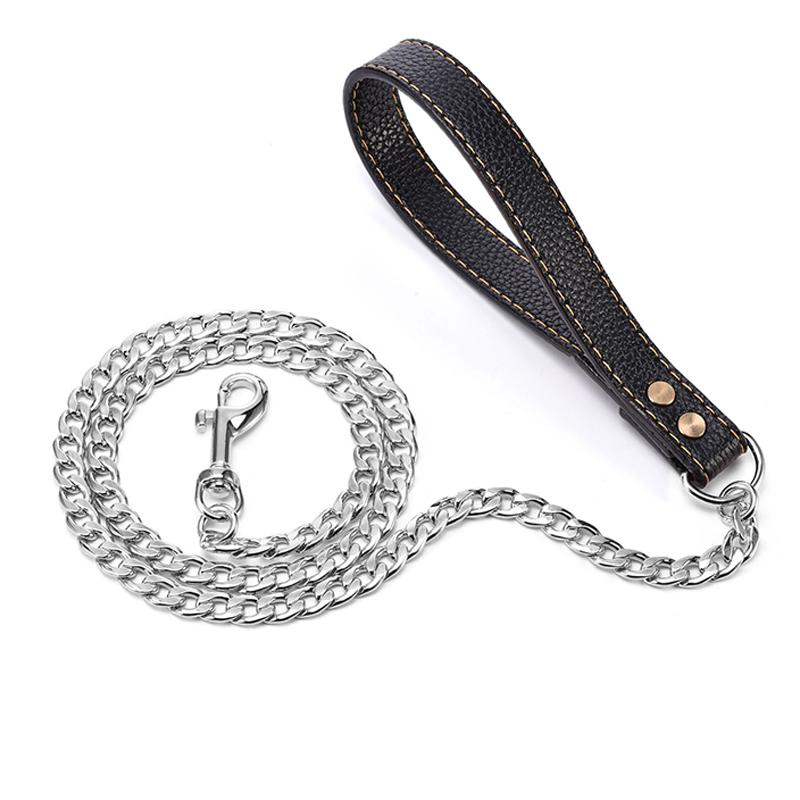 

PU Leather Dog Leash Metal Pet Dog Leash with 360° Rotatable Hook and Loop Can Be Twisted To Prevent Loss of Dog Leash 11.5mm 3FT