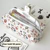 Cute Burger Dog Printed Pencil Case Large Capacity Portable Storage Bag Stationery Makeup Bag Gifts
