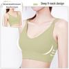 Juyitang V-Neck Padded Sports Bra with Cross-Shoulder Straps and Back Buckle for Yoga