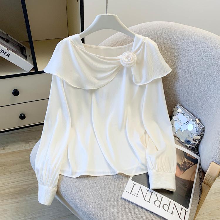 

Fei Yuan Women s 3D Floral Long-Sleeve Shirt - Early Spring, Loose & Comfortable Design Large белый