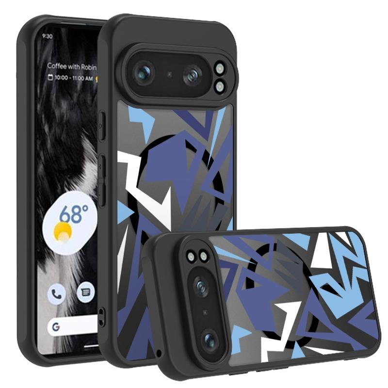 Matt Magnetiskt Fodral För Google Pixel 10 8 7 Pro 8A 7A Pixel 9 Pro XL För Magsafe Trådlös Laddning Geometriskt Mönster Telefonfodral