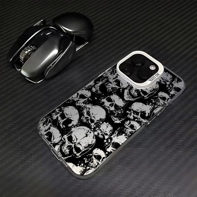 Husă Telefon Artă Neagră Craniu Pentru Samsung S25 S24 Ultra S23 S22 S21 S20 S24FE S23FE S21FE Note 20 Husă Spate Mată Rezistentă la Șocuri