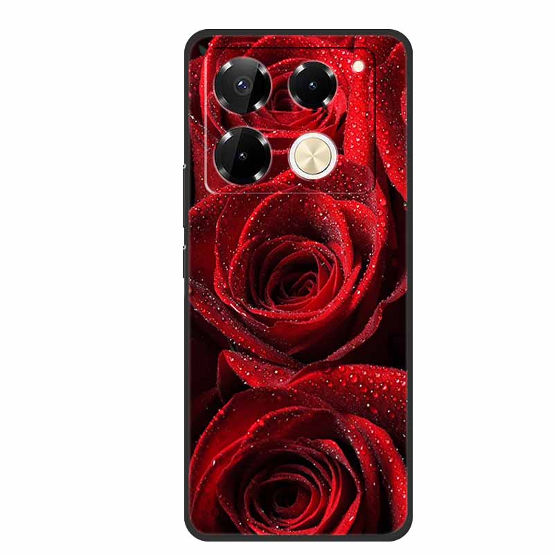 For Infinix Note 40 Pro 5G Case TPU Soft Silicone Cover Phone Cases for Infinix Note 40 40pro 4G Flowers Lovely Coque Fundas