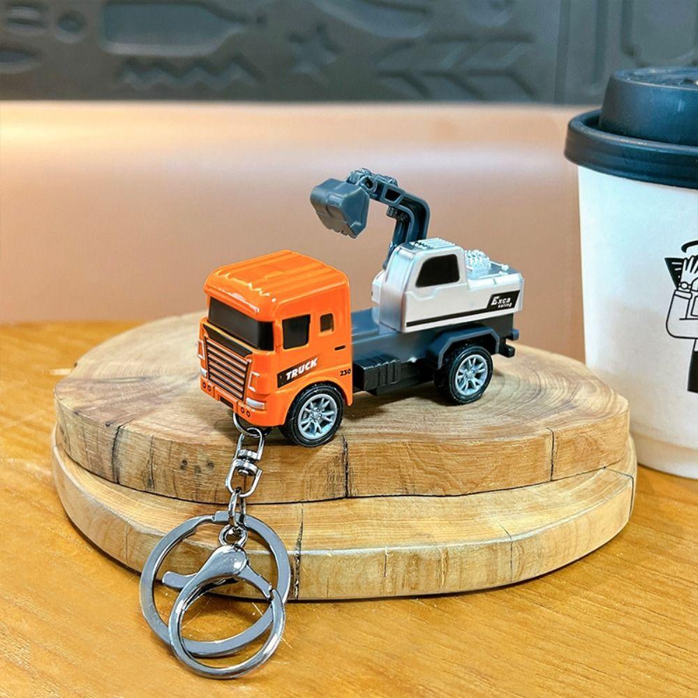 Movable Wheels Pullback Car Toy Pendant Cartoon Truck Key Pendant Adults Children Toy