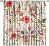 Floral Curta,Farmhouse Colorful Watercolor Wildflower Spring Flower Plant Botanical Pattern Decor Print Window Drapes For