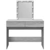 Makeup Table with LED Lighting Gray Sonoma 100 x 40 x 130 cm