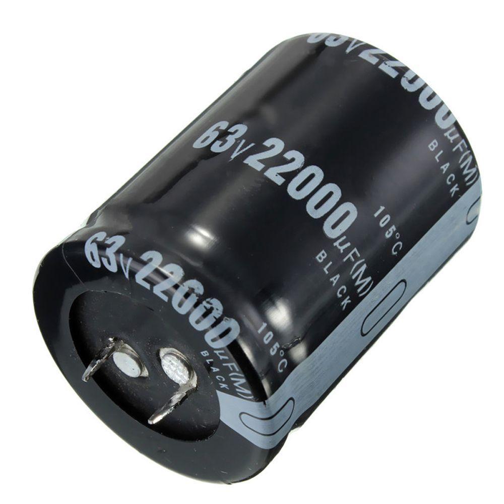 Black Electronic Components Electrolytic Capacitor Inline Capacitor 63V 22000UF Amplifier Sound