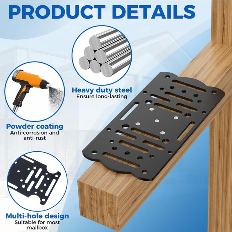 Universal Mailbox Bracket Professional Mailbox Mounting Plate for Most Mailboxes with Mounting Holes at the Bottom