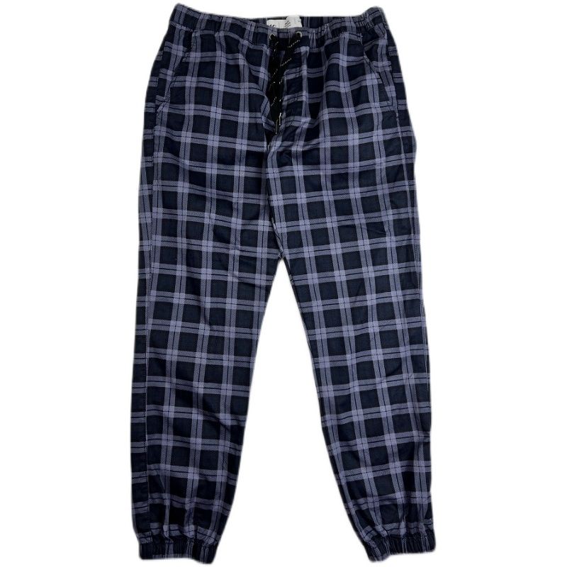 Fashion Men Pure Cotton Micro-Elastic Skinny Pants Retro Gingham American Casual Couple Ankle Banded Pants Jogger Pants Lattice 26