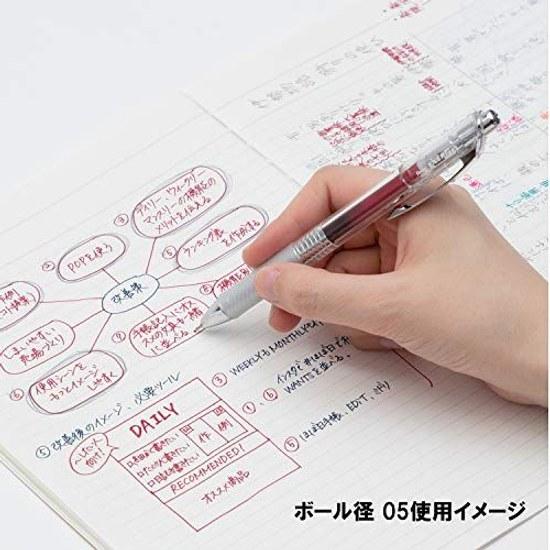 Pentel Ballpoint Pen Gel Ink EnerGel Infre 0.4mm Clear Barrel BLN74TL-10 10 Colors