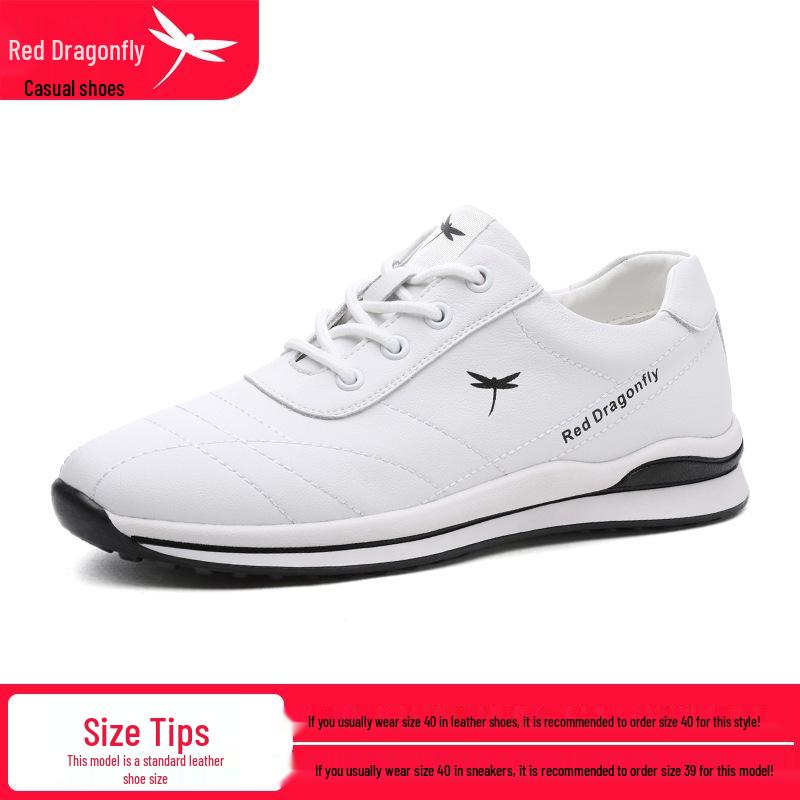 Red Dragonfly Women s Waterproof White Leather Casual Sports Shoes Size 35