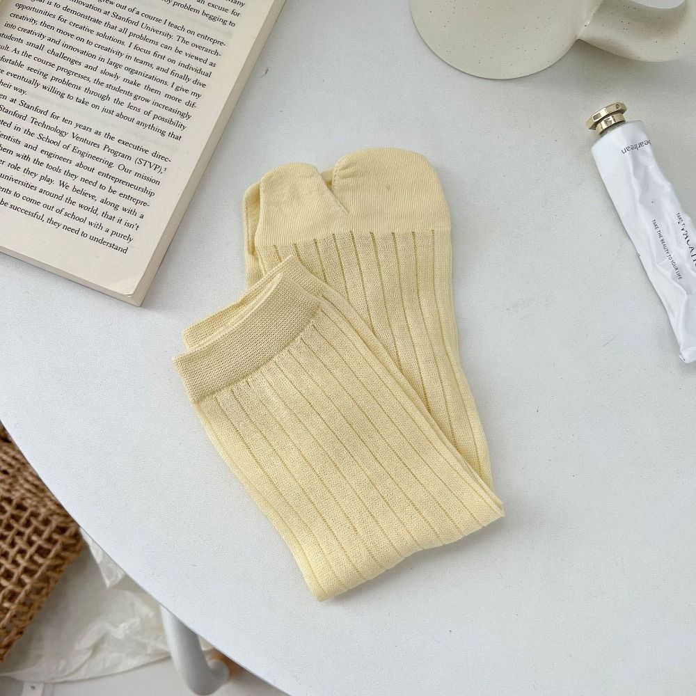 2Pairs Lolita JK Two Toed Cotton Socks Anti Slip Short Tube Socks Toe Separator Socks  School