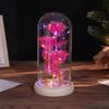Three glass cover rose ornament creative Christmas Valentine's Day gift immortal flower gold foil night light