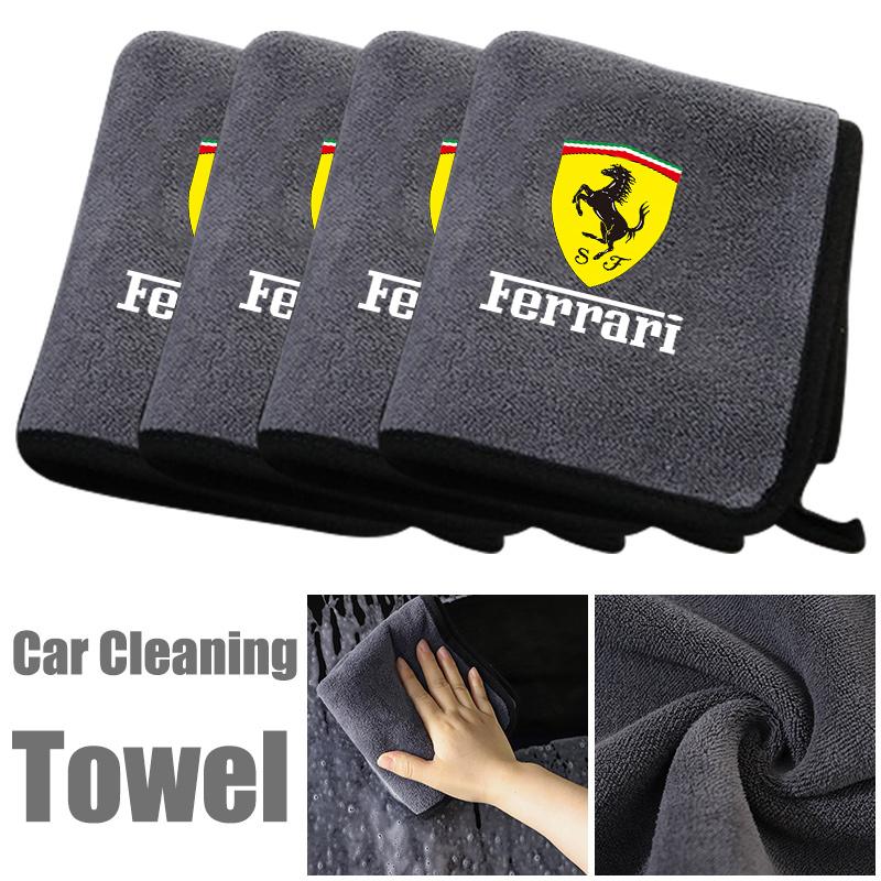Ferrari Roma Spider Microfiber Car Washing Towel Soft Quick Drying Windows Mirrors Wiping Rags Home Double Layer Cleaning Cloths