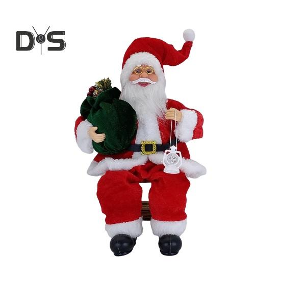 საშობაო სანტა კლაუსის თოჯინა პლუშუს სვიტერი სანტას ჰოლდინგი სასაჩუქრე ჩანთა ფიგურული ნაძვის ხის დეკორი წვეულების წყაროები სახლის ბარის მაგიდის ბუხრისთვის