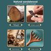 Natural Golden Sandalwood Six-Claw Scalp Massager Gua Sha Tool Back Scratcher Spa Handheld Meridian Massage Comb Hair Care