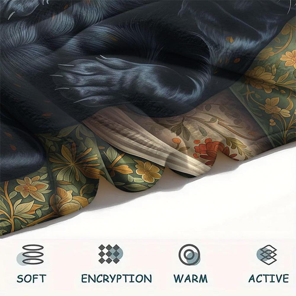 1Pc Sleepinganimals Print Flannel Blanket, High quality Comfortable for All Seasons, Home Decor, Warmth and Comfort, Perfect for Christmas Gifts