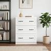 Drawer Cabinet White 66 x 34.5 x 87 cm Engineered Wood
