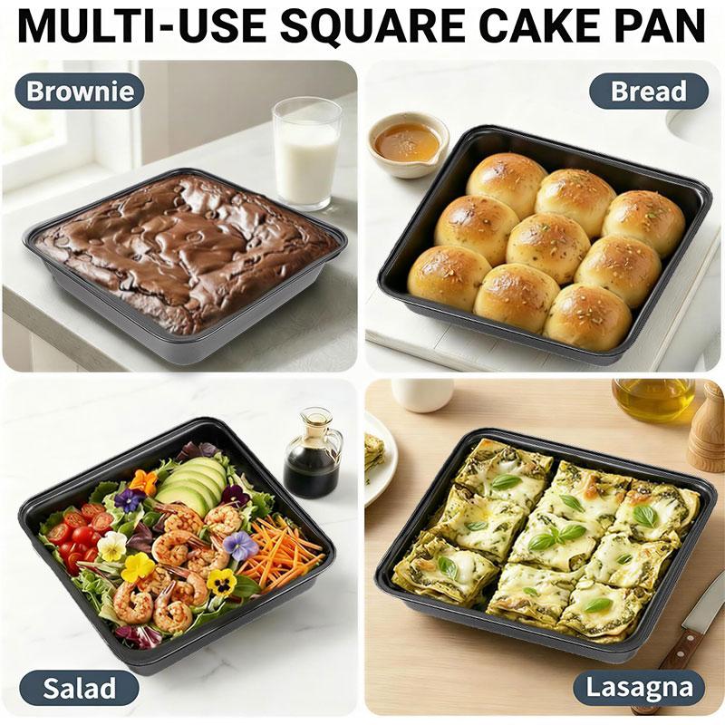 3 Pieces Cake Baking Pans Set Nonstick Square Baking Mold Pan Carbon Steel Brownie Lasagna Bread Pans Bakeware Accessories