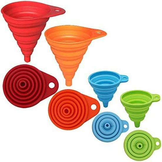 In-Stock FDA-Certified Silicone Folding Funnels: Large & Small for Kitchen, Oil, and Wine