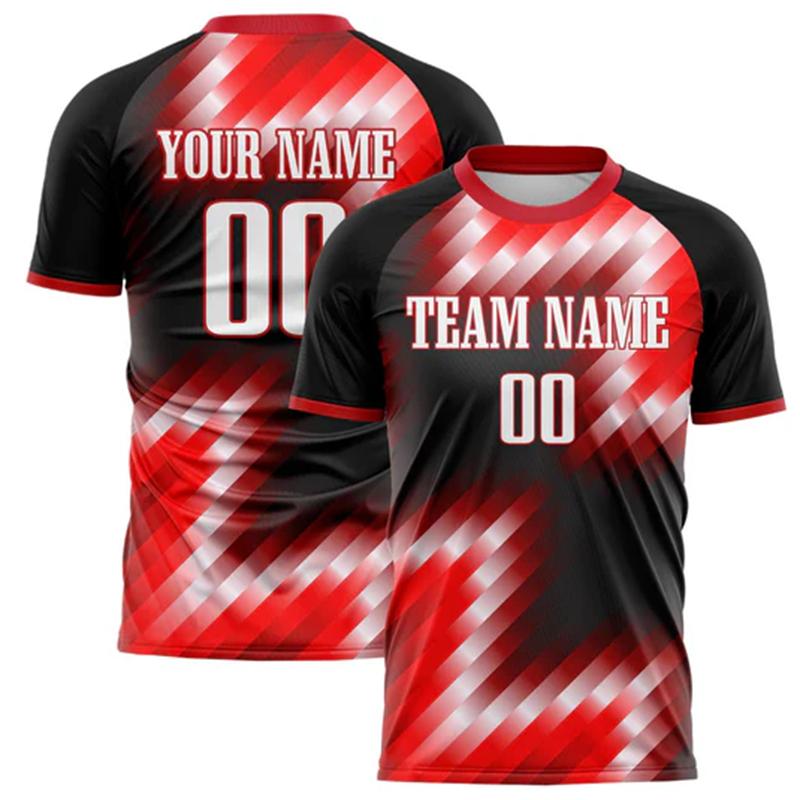 Přizpůsobené Fotbalové Tričko s Názvem Týmu a Číslem Personalizované DIY Kulatý Výstřih Černé Sportovní Trička Volné Rychleschnoucí Týmové Uniformy