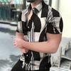 Holiday Beach Striped 3D Print Men Tops Man/Women Casual Fashion Short Sleeves Shirt Lapel Button Shirt Oversized Unisex Clothes