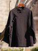 Spring Cotton Linen Women's Retro Handmade Wrapped Button Zen Tea Shirt