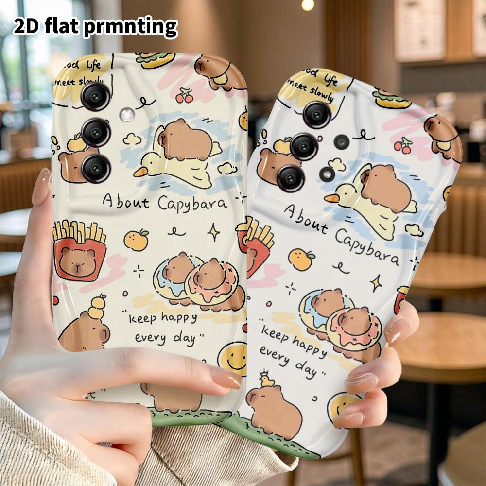 Phone Case: 2D Flat Samsung Galaxy A34 A35 S20 S22 S21 FE Plus Ultra Protective Case, Full-Print Capybara, Christmas and Halloween Gift