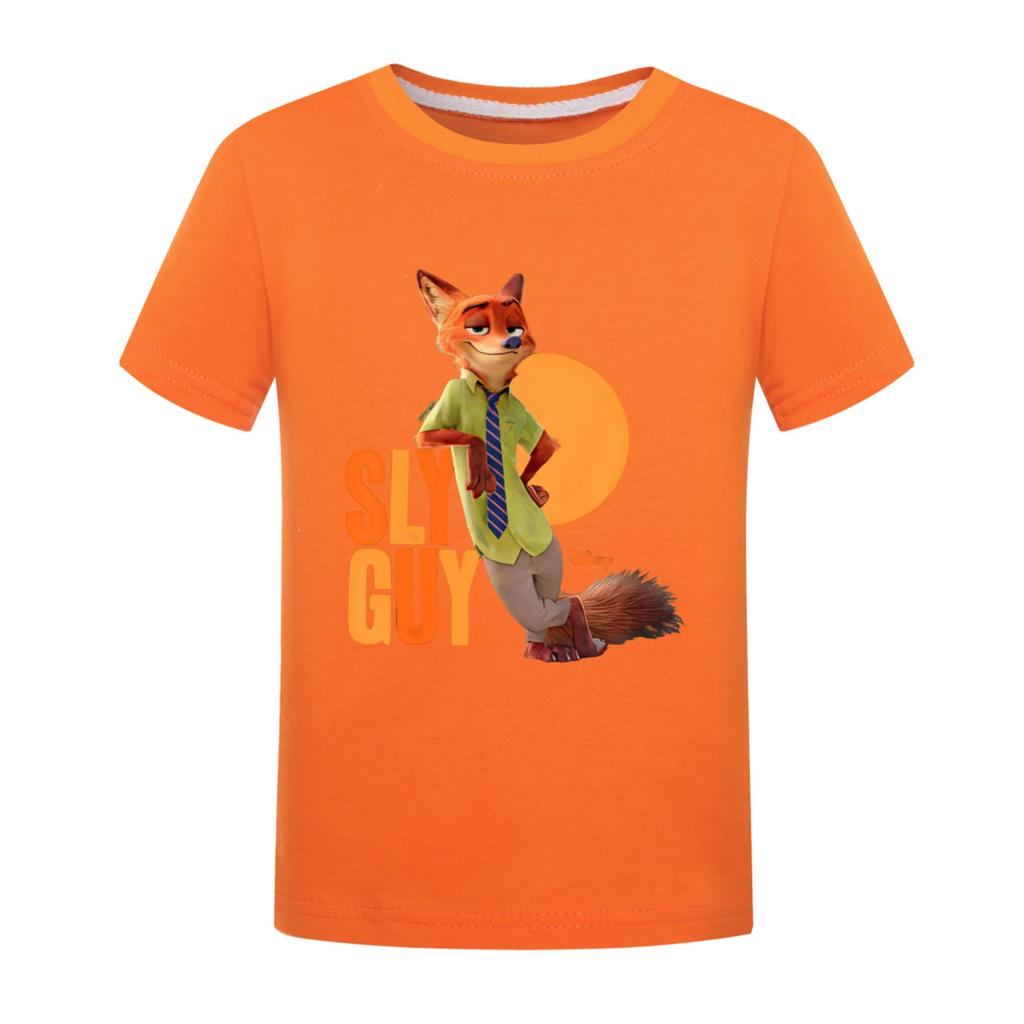 Modische Rundhals-Kurzarm-Arbeitskleidung bedruckte Oberteile für Kinder-Sommeroberteile