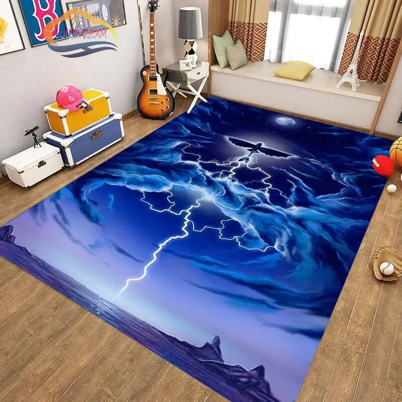 Kinesisk Drage Teppe 3D Trykk Dyr Tegneserie Mytisk drage Områdeteppe Stue Lekematte Gang Entrédør Dekor