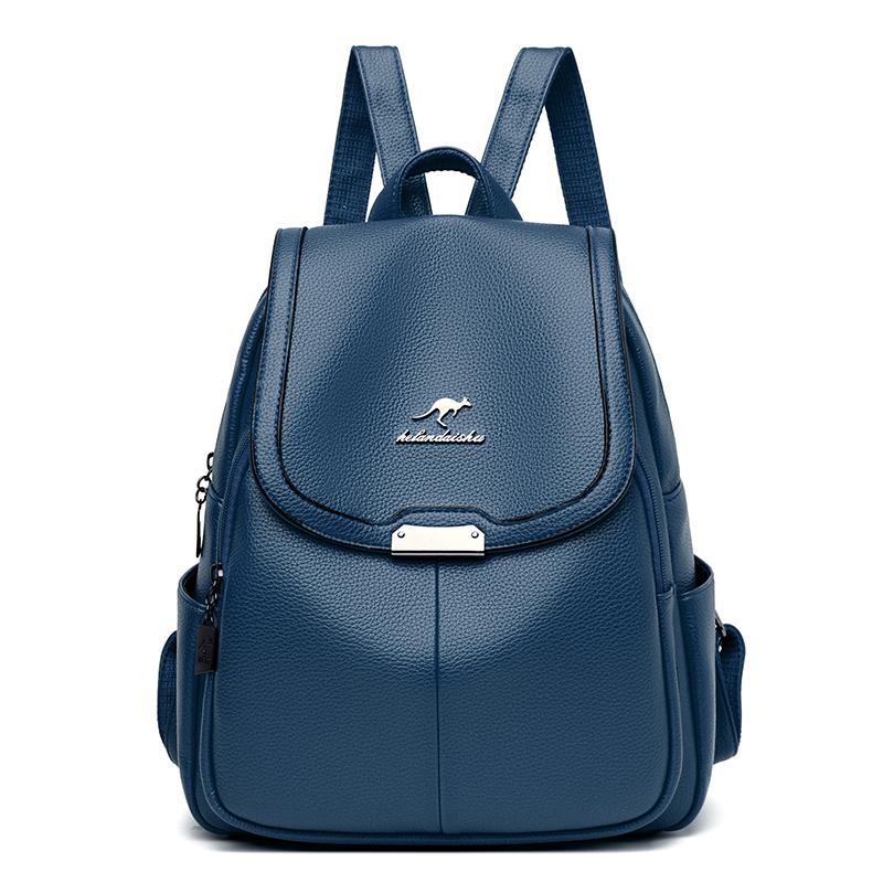 Classic women's high-quality plutonium leather female travel backpack large-capacity fashion travel backpack