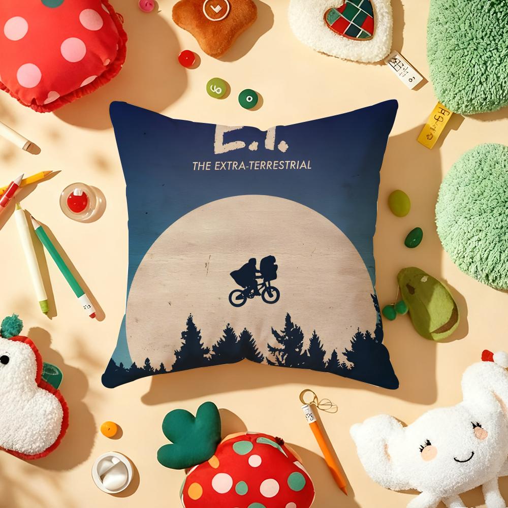 ET the ExtraTerrestrial Pillow Case Plush Fabric Soft DoubleSided Printed Sofa Warm Winter Home Gift Cushion Cover