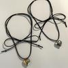Novel Simple Gold and Silver Love Pendant All-matched Clavicle Chain Adjustable Black Draw Rope Cold Wind Necklace