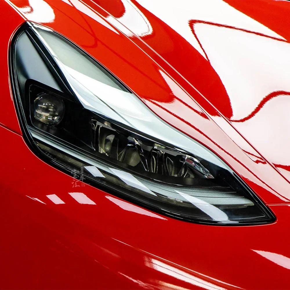 Car Whole Body DIY PVC Color Change Sticker High Gloss Glossy Red Wrap Vinyl Film Protective Cover Decal Auto Tuning Accessories