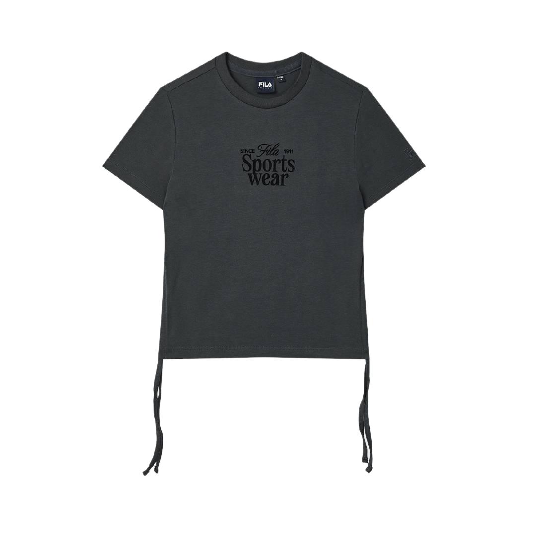 

Fila Оригинальная модная повседневная футболка с надписью, вязаная, с коротким рукавом, женские топы F71W539112F-DY S