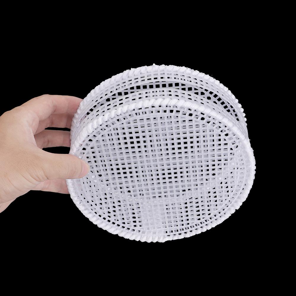5set DIY Hand Weaving Plastic Material Design Stencil, White Circular Bag Plastic Mesh Sheet, Crochet Bag Grid Mesh Template