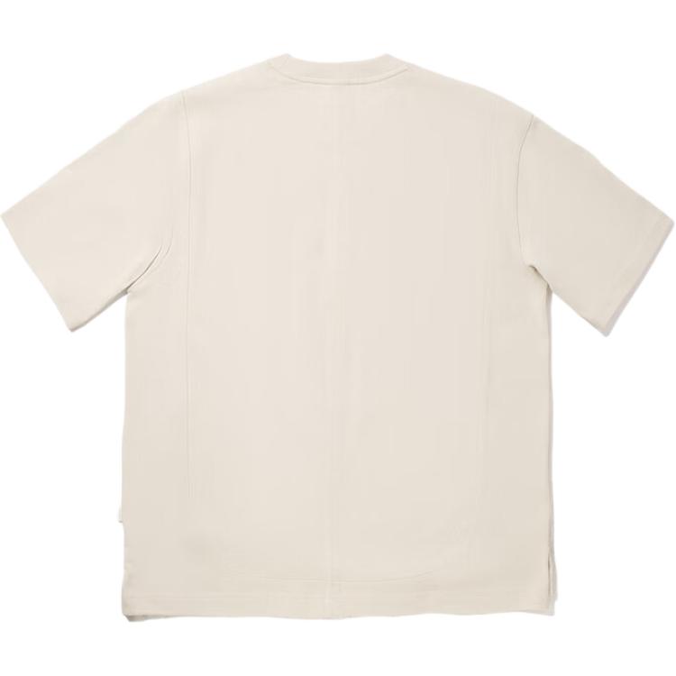 Li Ning Enfärgad Rund Hals Mjuk Bekväm Andningsbar Mångsidig Kortärmad T-shirt Herr Toppar Havregrynsgrå AHSVA93-1