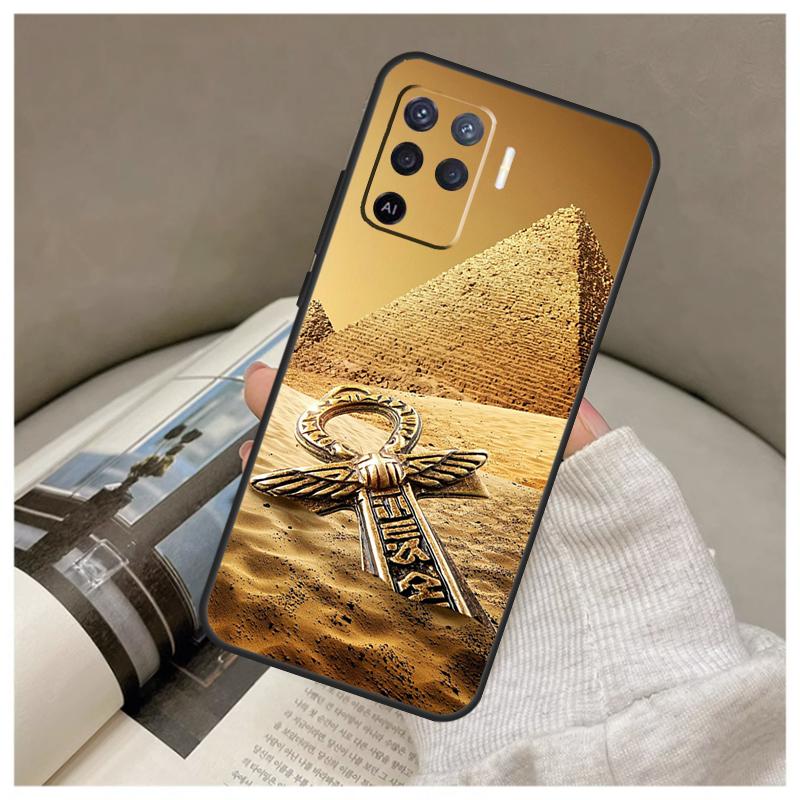 Ancient Egyptian Case For Oppo A74 A94 A54 A18 A38 A58 A78 A98 A80 A60 A40 A96 A76 A16 A15 A17 A57 A77 A5 Pro