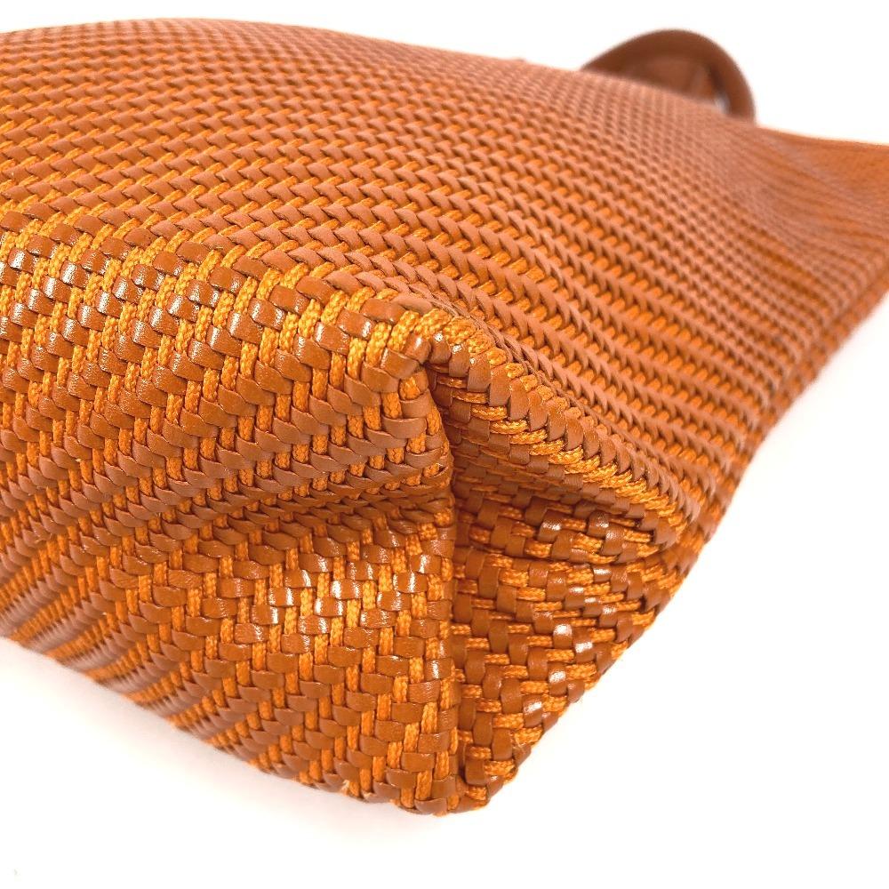 HERMES Amedaba PM Tote Bag Hand Bag Leather/Canvas Orange