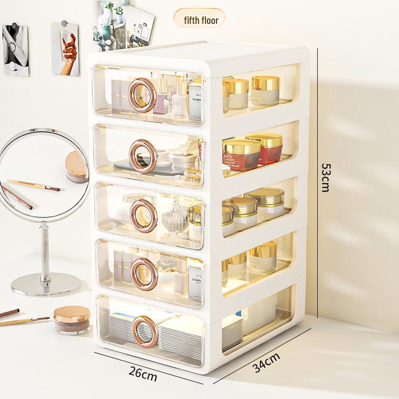 

Пылезащитный прозрачный акриловый ящик для хранения косметики - большой емкости настольный органайзер для средств по уходу за кожей