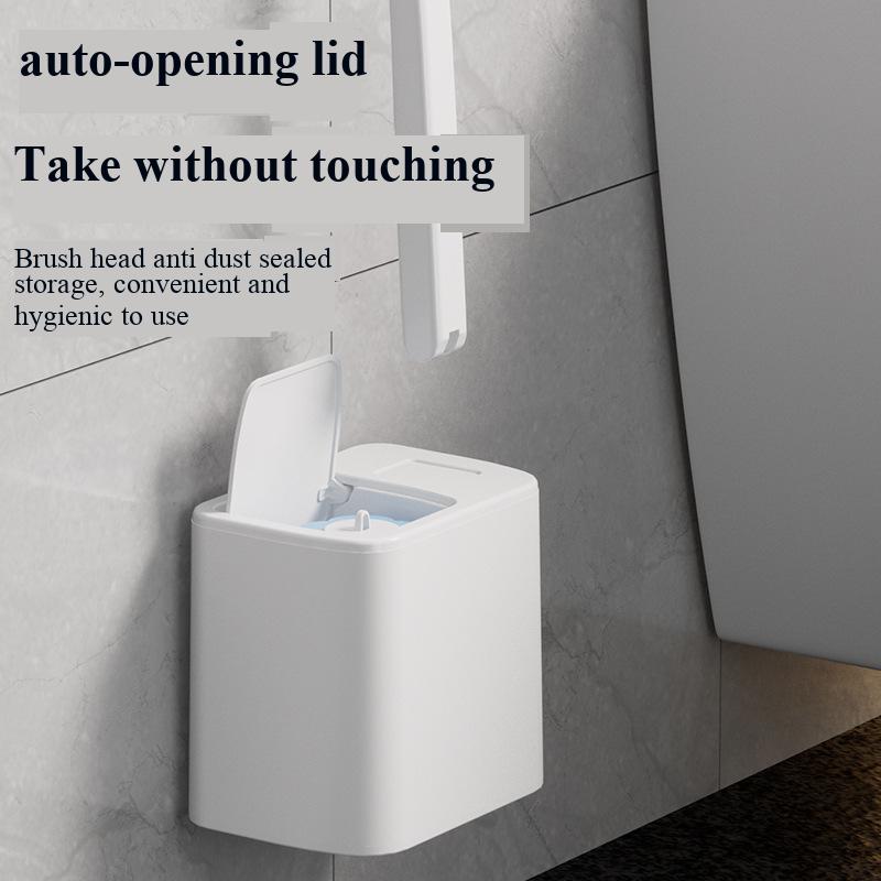New Toilet Brush Integrated Toilet Brush Automatic Flip Cover with Base Cleaning Brush Disposable Toilet Brush Set