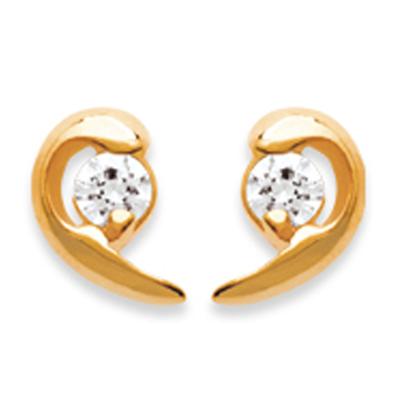 [C6350] - Vergoldete Ohrringe 'Câlin' Goldweiß - 8x4 mm