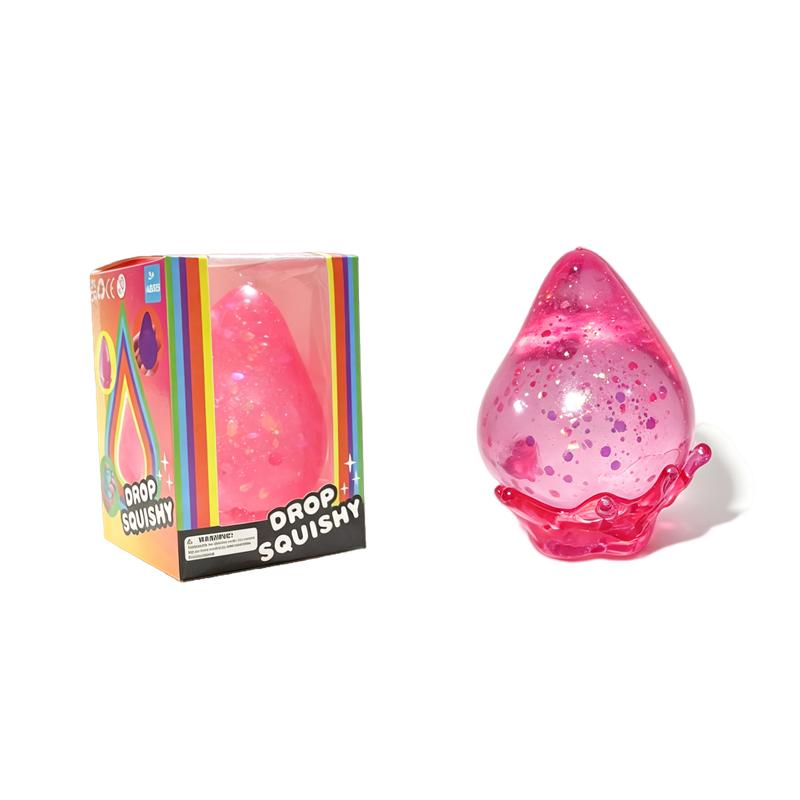 

Hot Selling Squishy Glitter Water Drop Stress Relief Squishy Toy Stress Relief Master Slow Rebound Stress Ball Kids Toy Gifts розовый