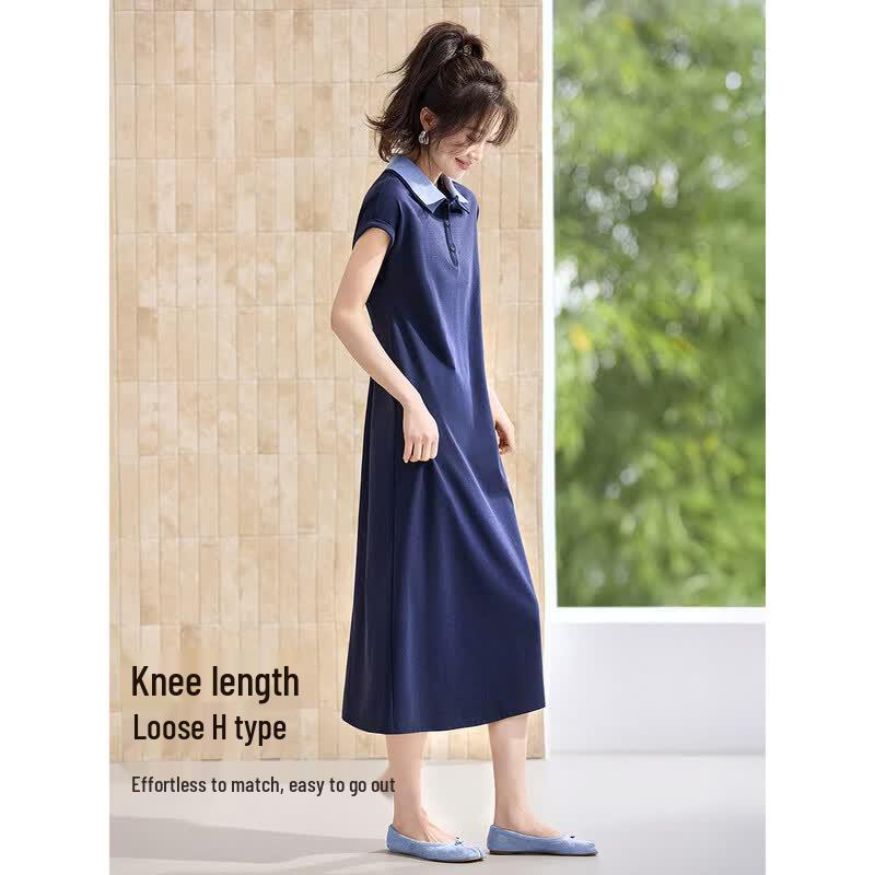 Mohan Yimei Color-Block Polo Sweatshirt Dress