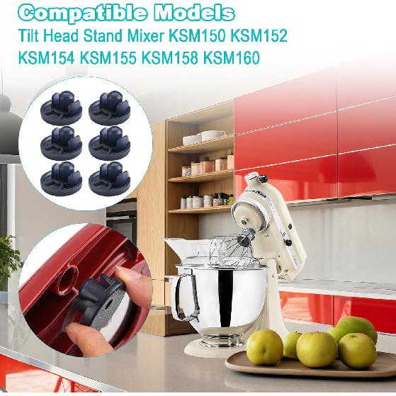 Beautyflier Mixer Bottom Foots for KitchenAid Tilt Head Stand Mixer KSM150 KSM152 KSM154 KSM155 KSM158 KSM160, Sturdy and Durable TPU Replacement