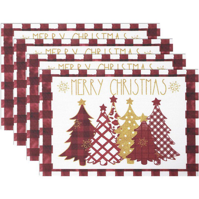 New Christmas Linen Square Placemat - Festive Party Tablecloth Decor, Beautify Coffee Table Mat.